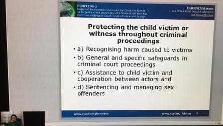 Training Course for the Judicial Sector in Turkey on Countering Online Child Sexual Exploitation for Turkish Magistrates, 7-9 October 2020