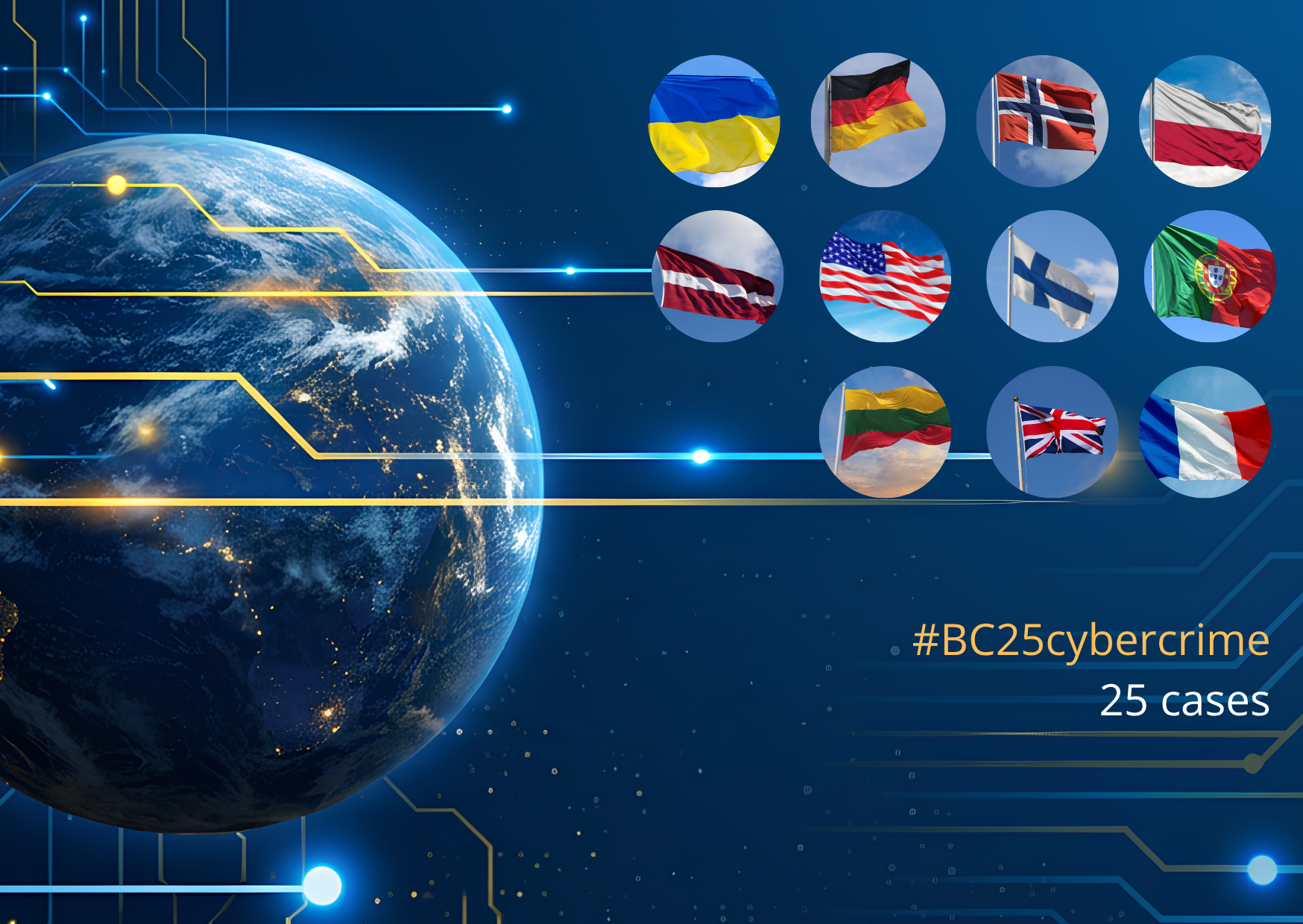 Ukraine, Germany, Norway, Poland, Latvia, United States, Finland, Portugal, Lithuania, United Kingdom, France: International operations conducted by the Cyber Police Department on cyber-enabled and cyber-dependent crimes