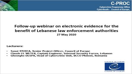 CyberSouth: Follow up webinar on electronic evidence