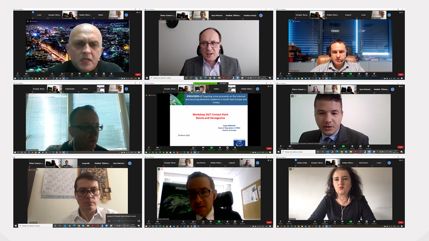 iPROCEEDS-2: Online workshop and hands-on simulation for improvement of the skills, set-up and competencies of 24/7 point of contact in Bosnia and Herzegovina