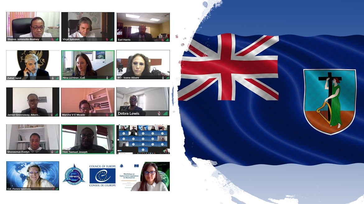 Projet Octopus : Atelier en ligne sur la législation en matière de cybercriminalité et de preuves électroniques organisé avec les autorités nationales de Montserrat
