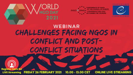 Regarder le webinaire : Défis auxquels font face les ONG dans les situations de conflit et de post-conflit