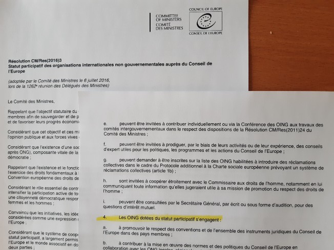 Statut participatif des OING : modalités et précisions