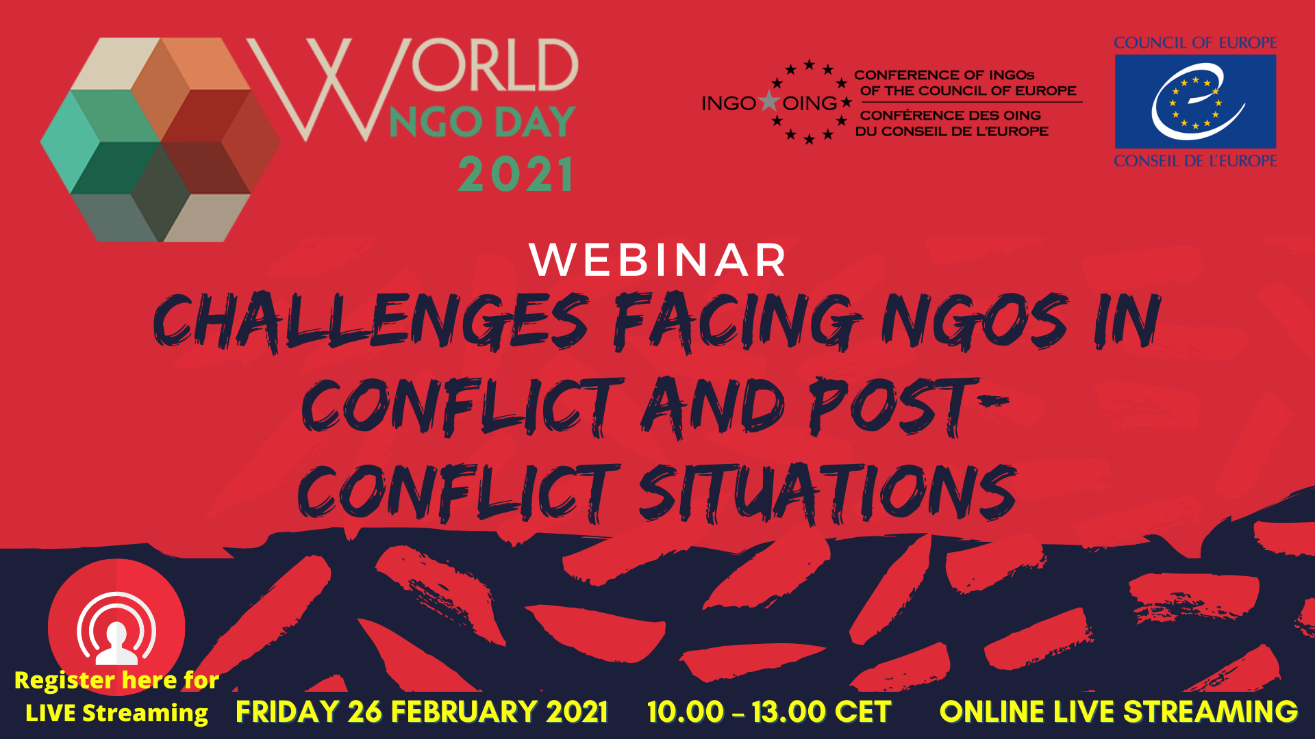 Webinaire : Défis auxquels font face les ONG dans les situations de conflit et de post-conflit