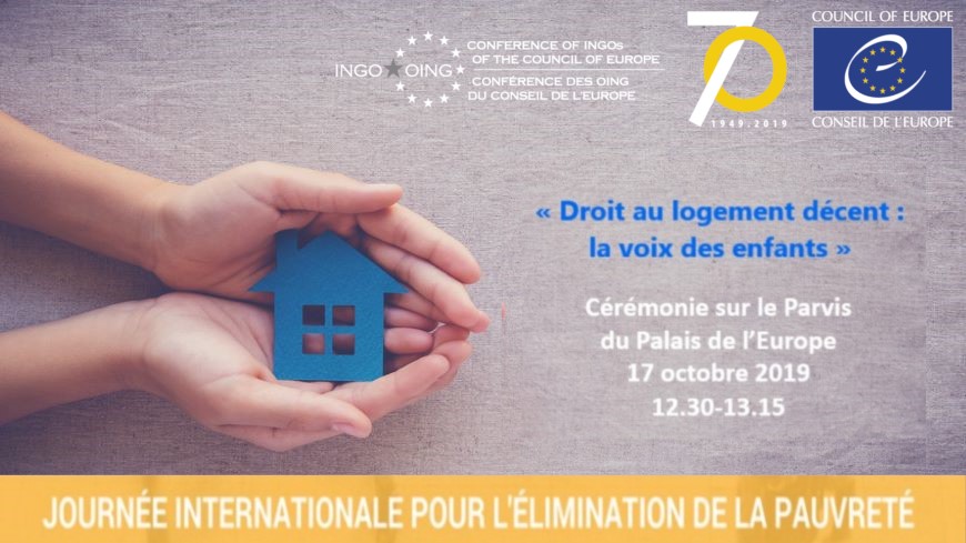 Journée internationale pour l'éradication de la pauvreté: Droit au logement décent - la voix des enfants