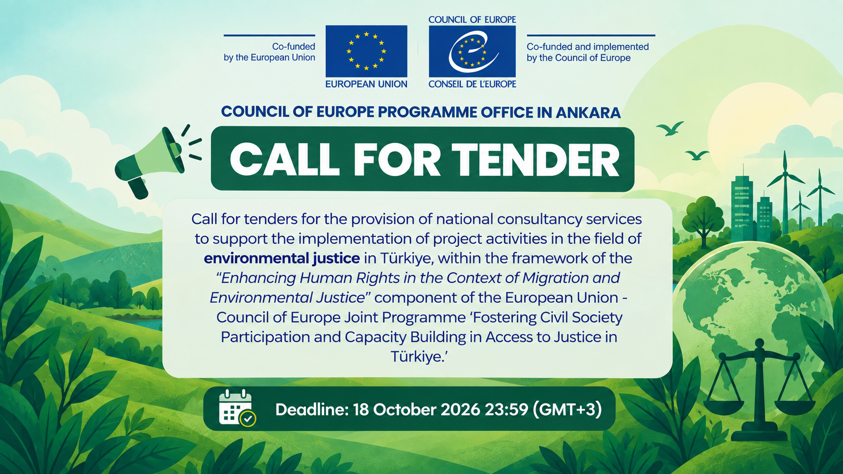 Call for Tenders - Purchase of National Consultancy Services in the Field of Environmental Justice in Türkiye