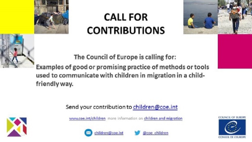 Council of Europe call for contributions of examples of child-friendly information for children in migration
