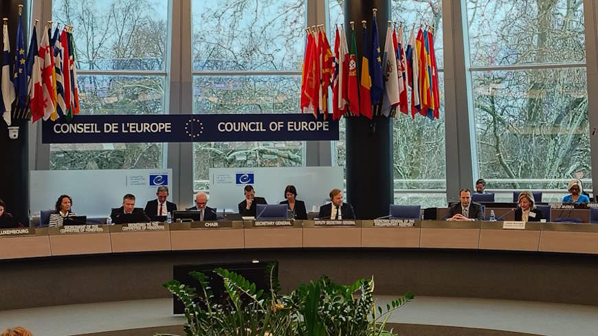 The President of the CCJE presents its work before the Committee of Ministers
