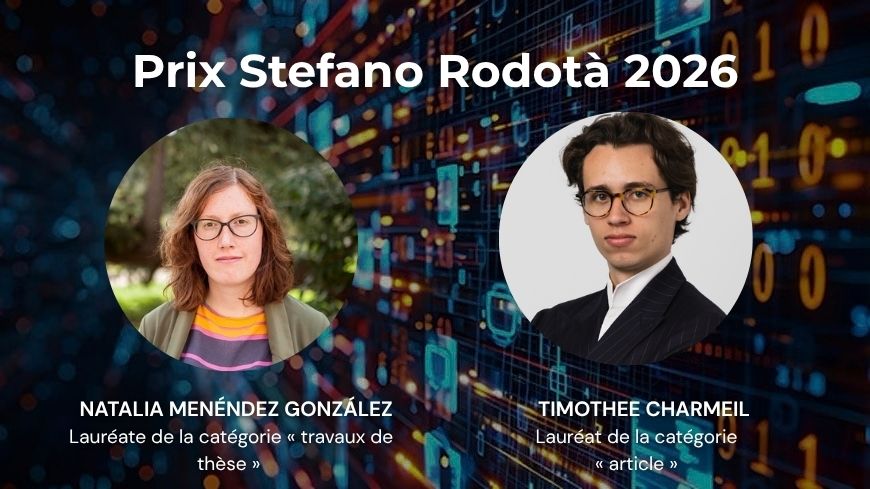 Félicitations aux lauréats du Prix Stefano Rodotà 2026 !
